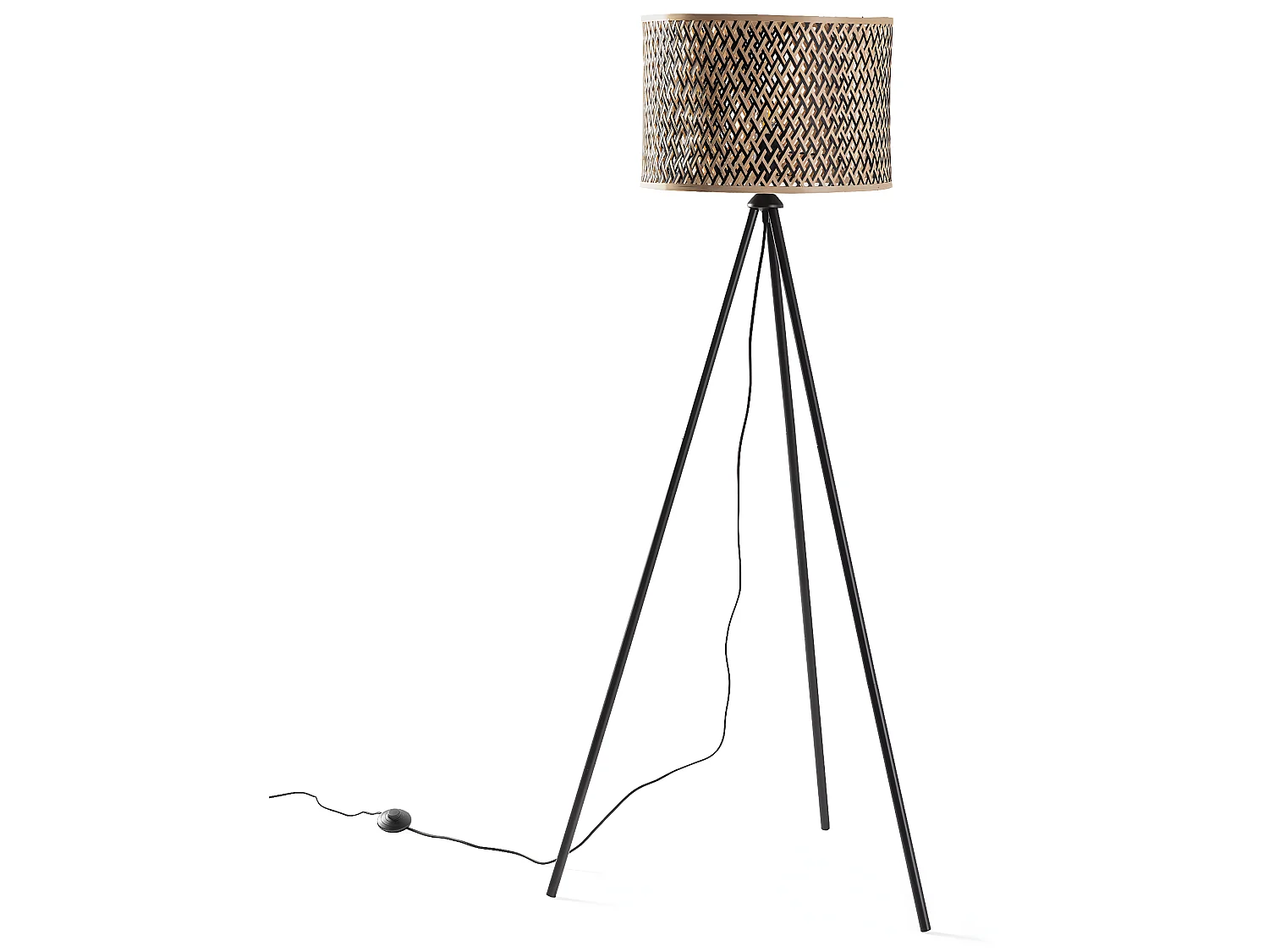 Lampadaire Hanae en bambou, hauteur 158 cm