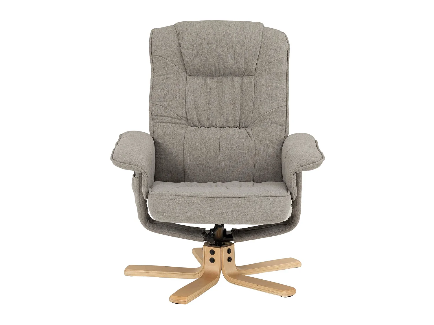 Fauteuil de relaxation CHARLY avec repose-pieds pouf siège pivotant dossier inclinable assise rembourrée relax, en tissu gris