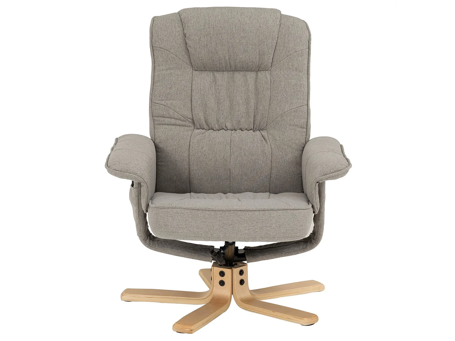 Fauteuil de relaxation CHARLY avec repose-pieds pouf siège pivotant dossier inclinable assise rembourrée relax, en tissu gris