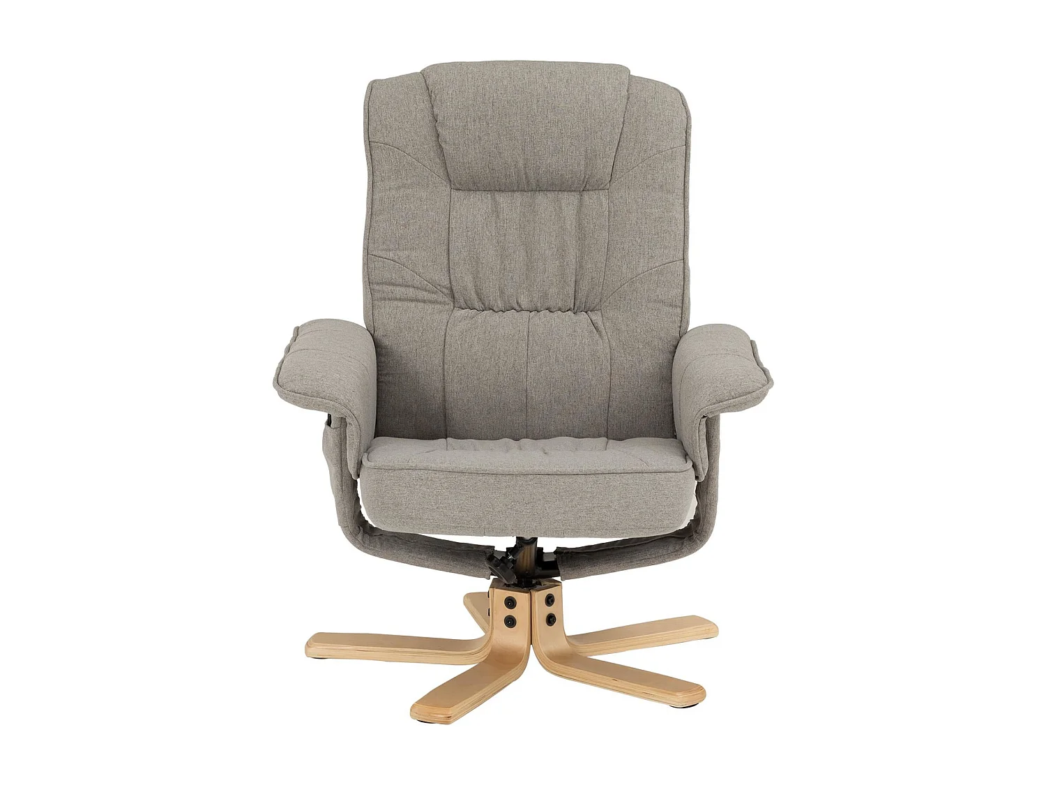 Fauteuil de relaxation CHARLY avec repose-pieds pouf siège pivotant dossier inclinable assise rembourrée relax, en tissu gris