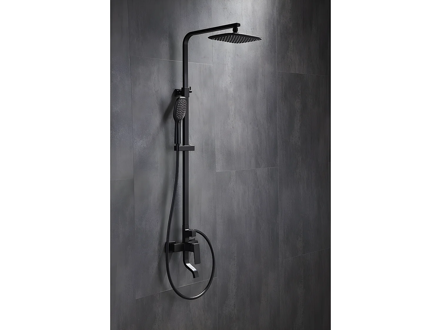 Colonne de douche & bain mitigeur Noir - Léon