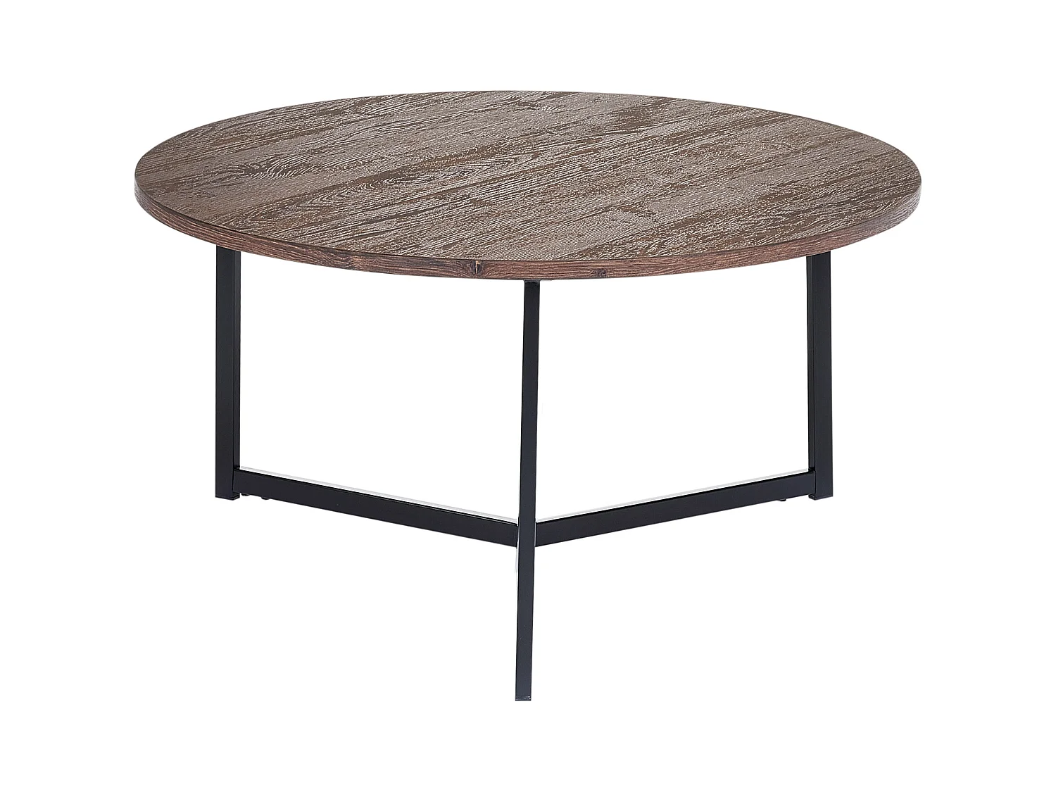 Couchtisch 2er Set dunkler Holzfarbton mit schwarzen Metallbeinen Tippo