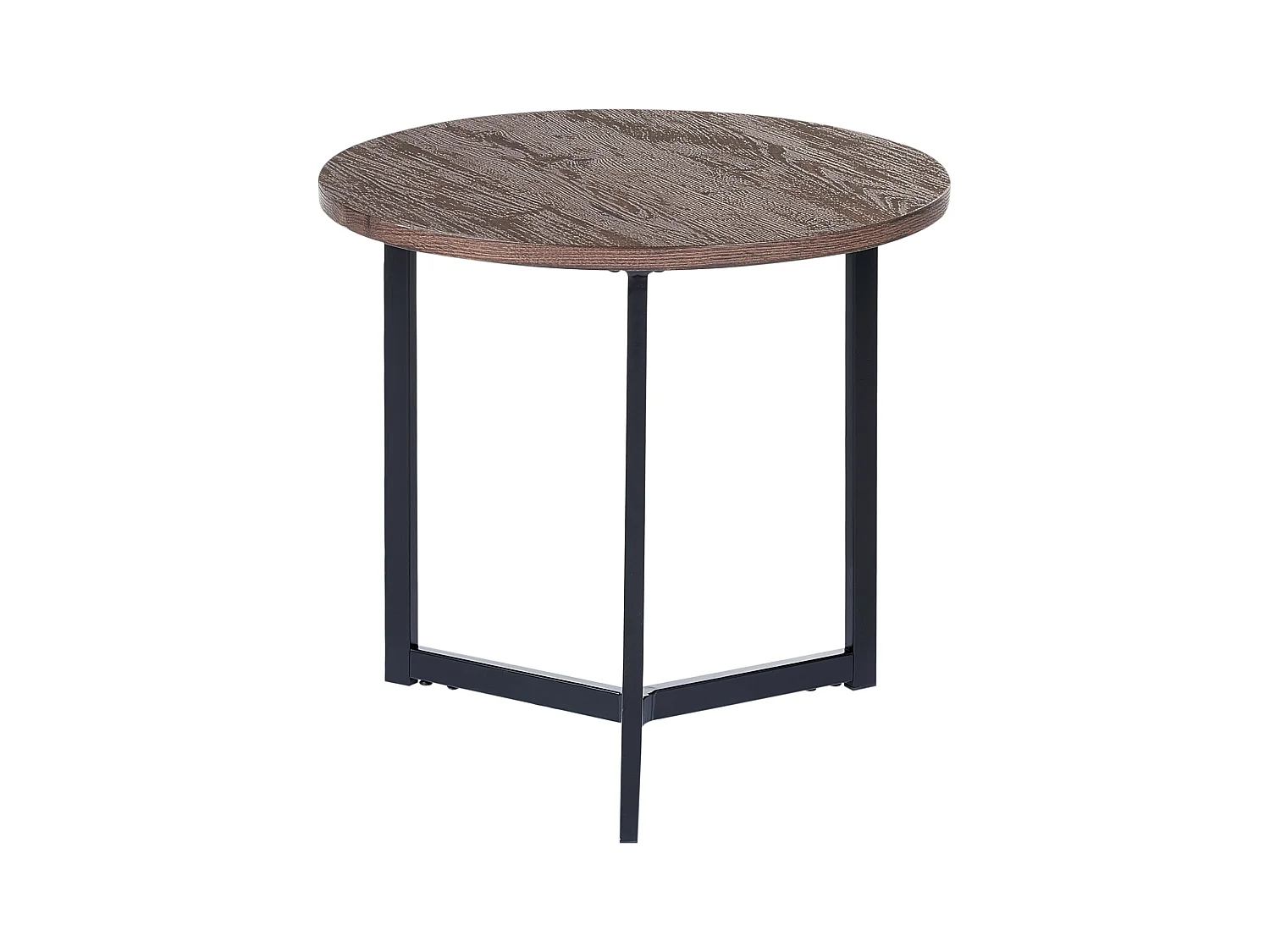Couchtisch 2er Set dunkler Holzfarbton mit schwarzen Metallbeinen Tippo