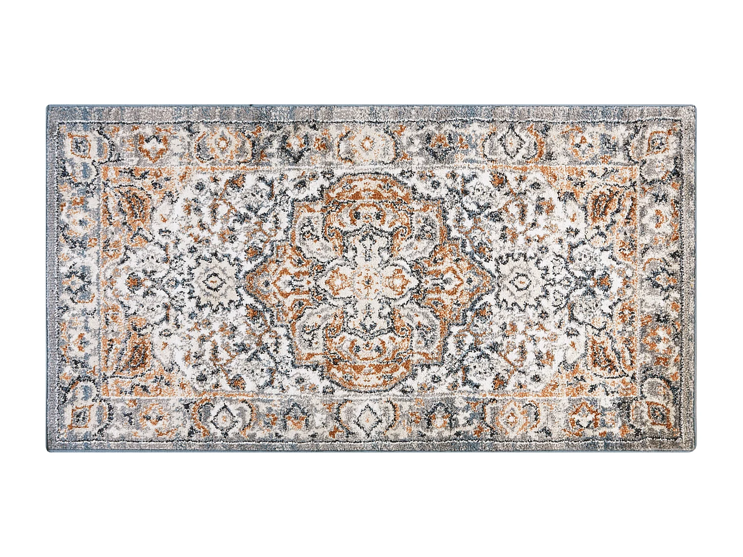 Teppich beige / bunt 80 x 150 cm Kurzflor orientalisches Muster Vintage Maralik