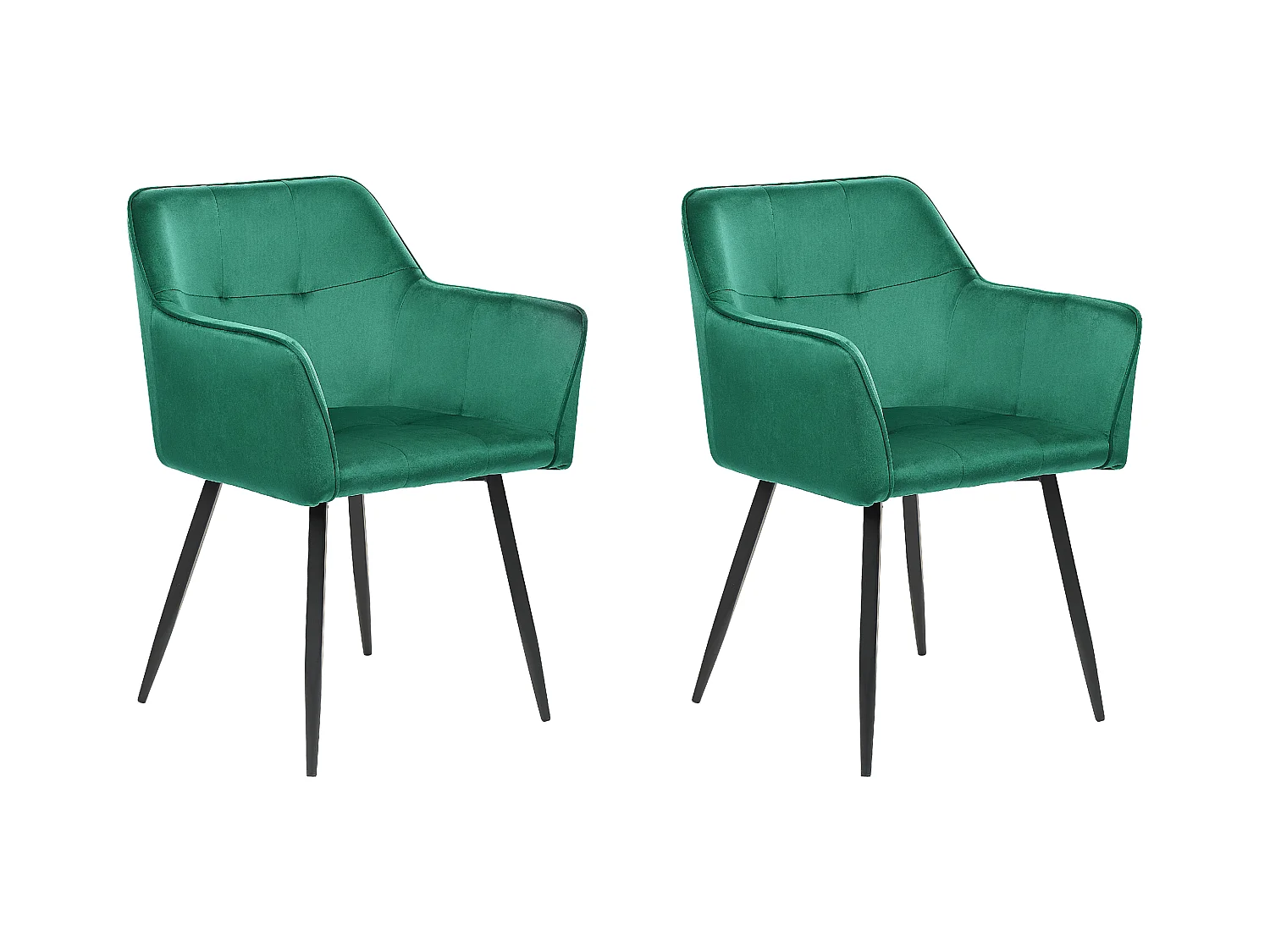 Lot de 2 chaises de salle à manger JASMIN Velours Vert émeraude
