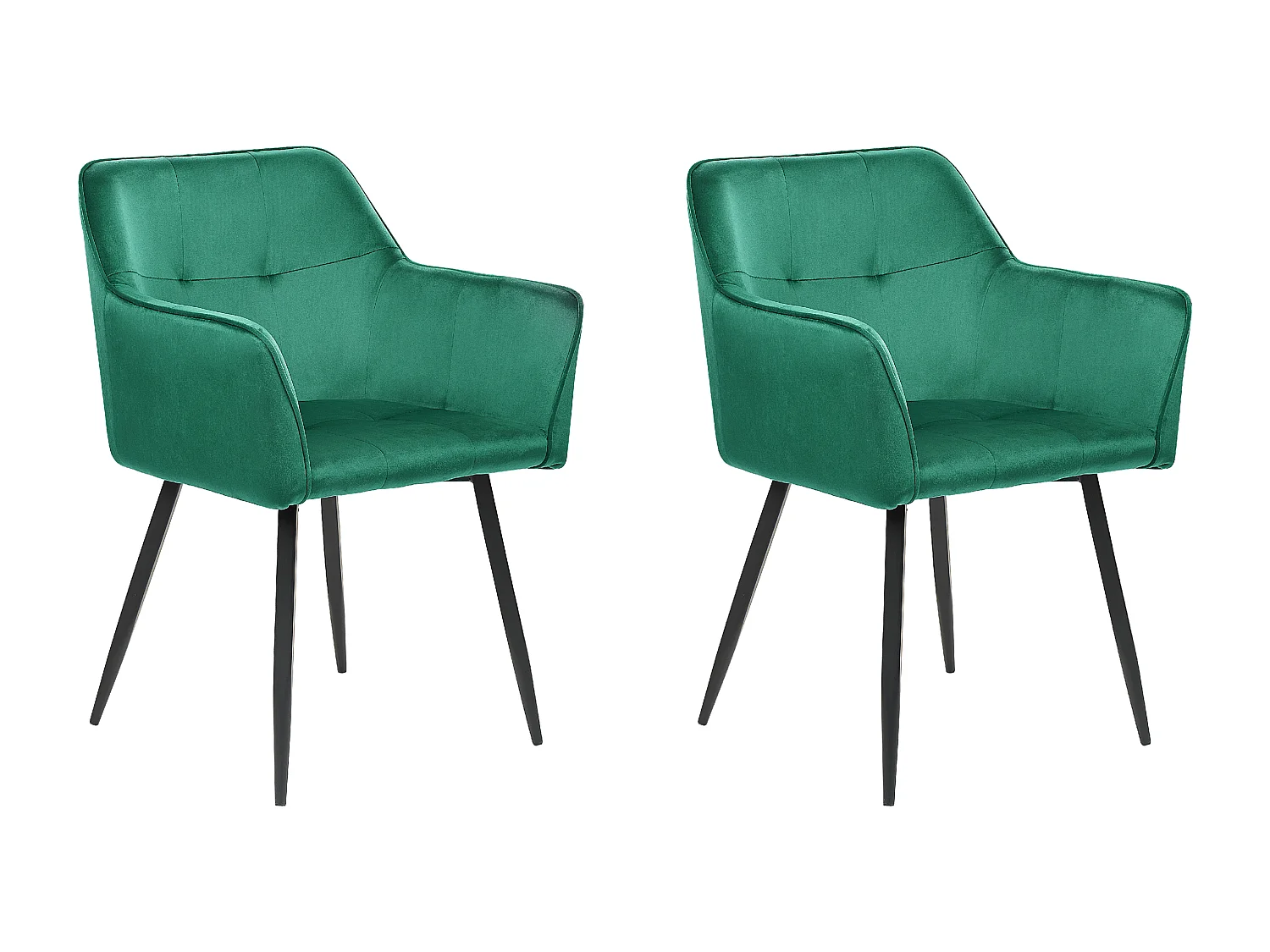 Lot de 2 chaises de salle à manger JASMIN Velours Vert émeraude