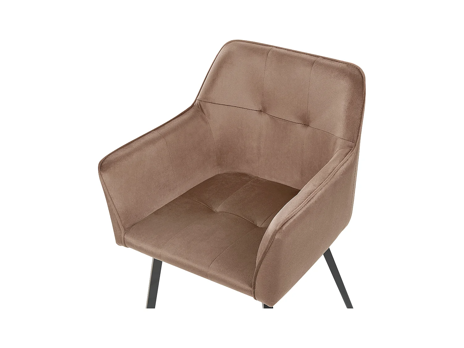 Lot de 2 chaises de salle à manger JASMIN Velours Marron