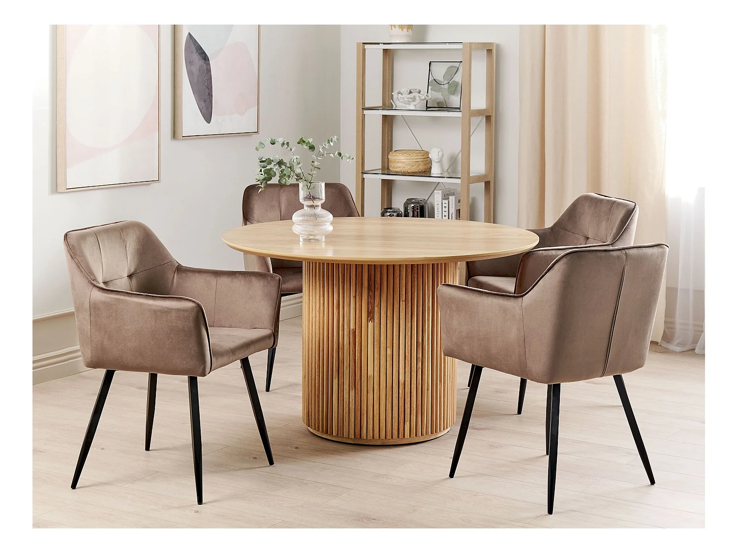 Conjunto de 2 cadeiras de jantar JASMIN Veludo Castanho