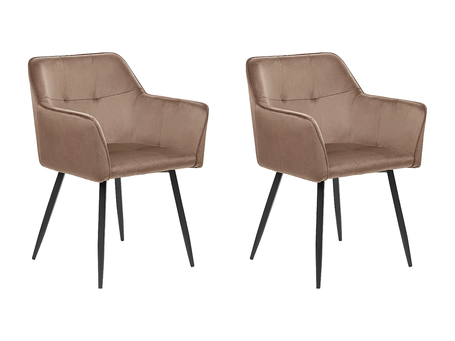 Lot de 2 chaises de salle à manger JASMIN Velours Marron