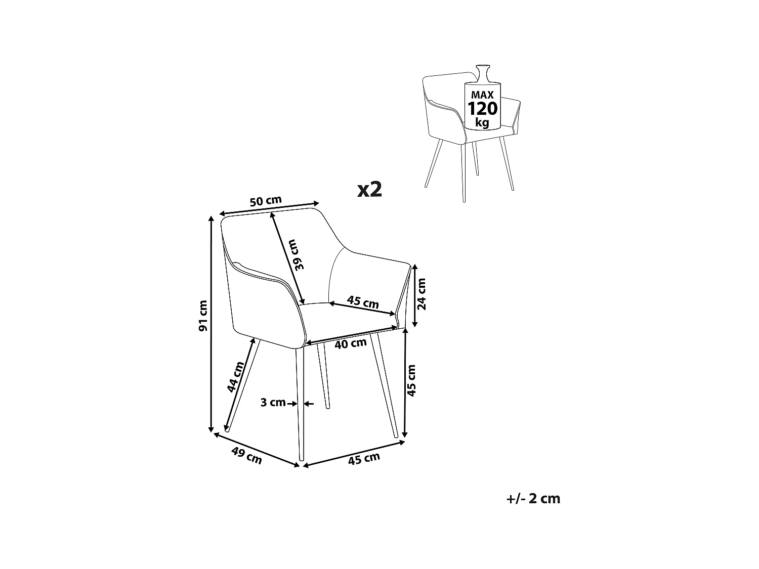 Esszimmerstuhl 2er Set Samtstoff orange Metallbeine schwarz Glamourös Jasmin
