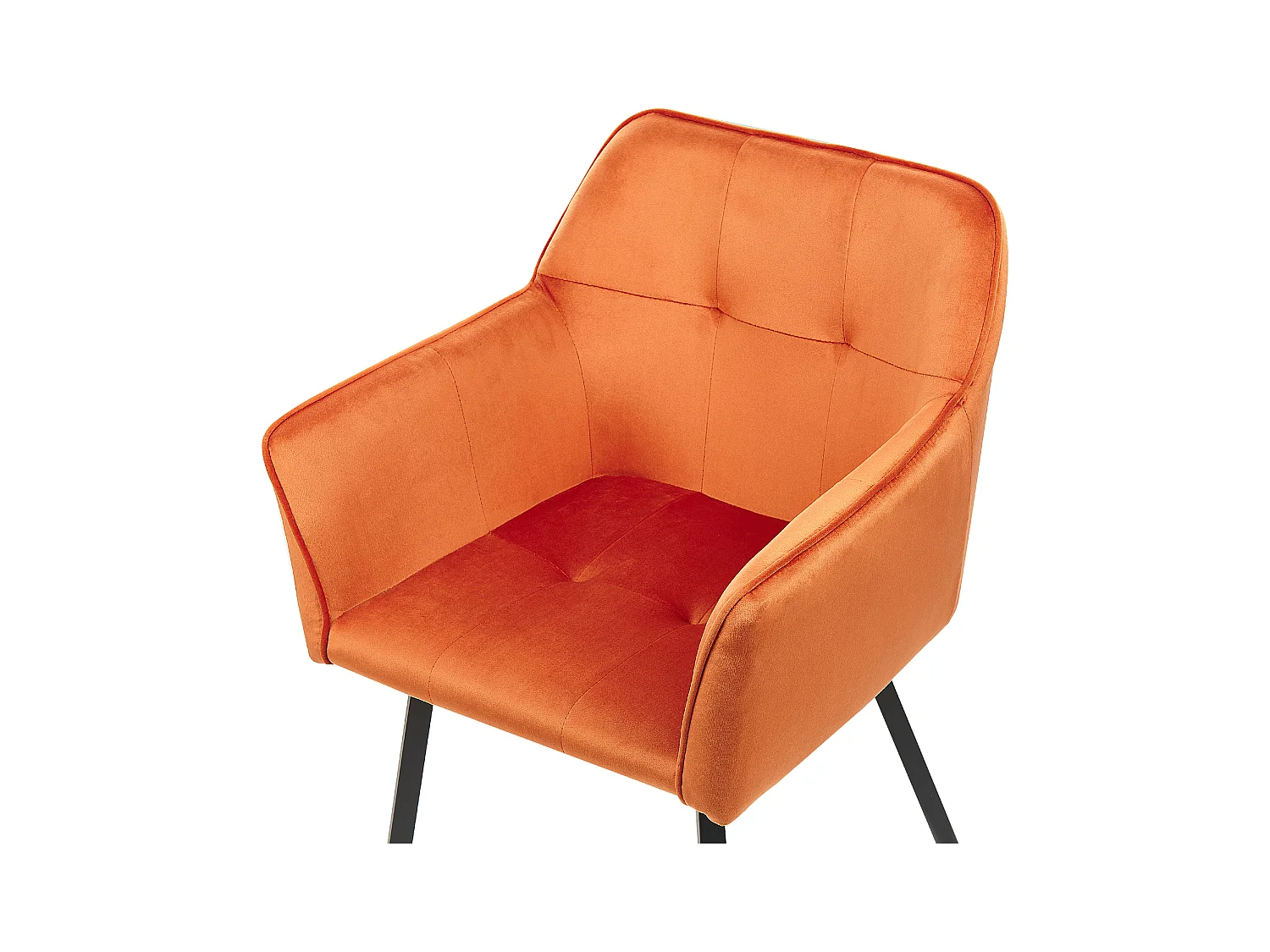 Esszimmerstuhl 2er Set Samtstoff orange Metallbeine schwarz Glamourös Jasmin