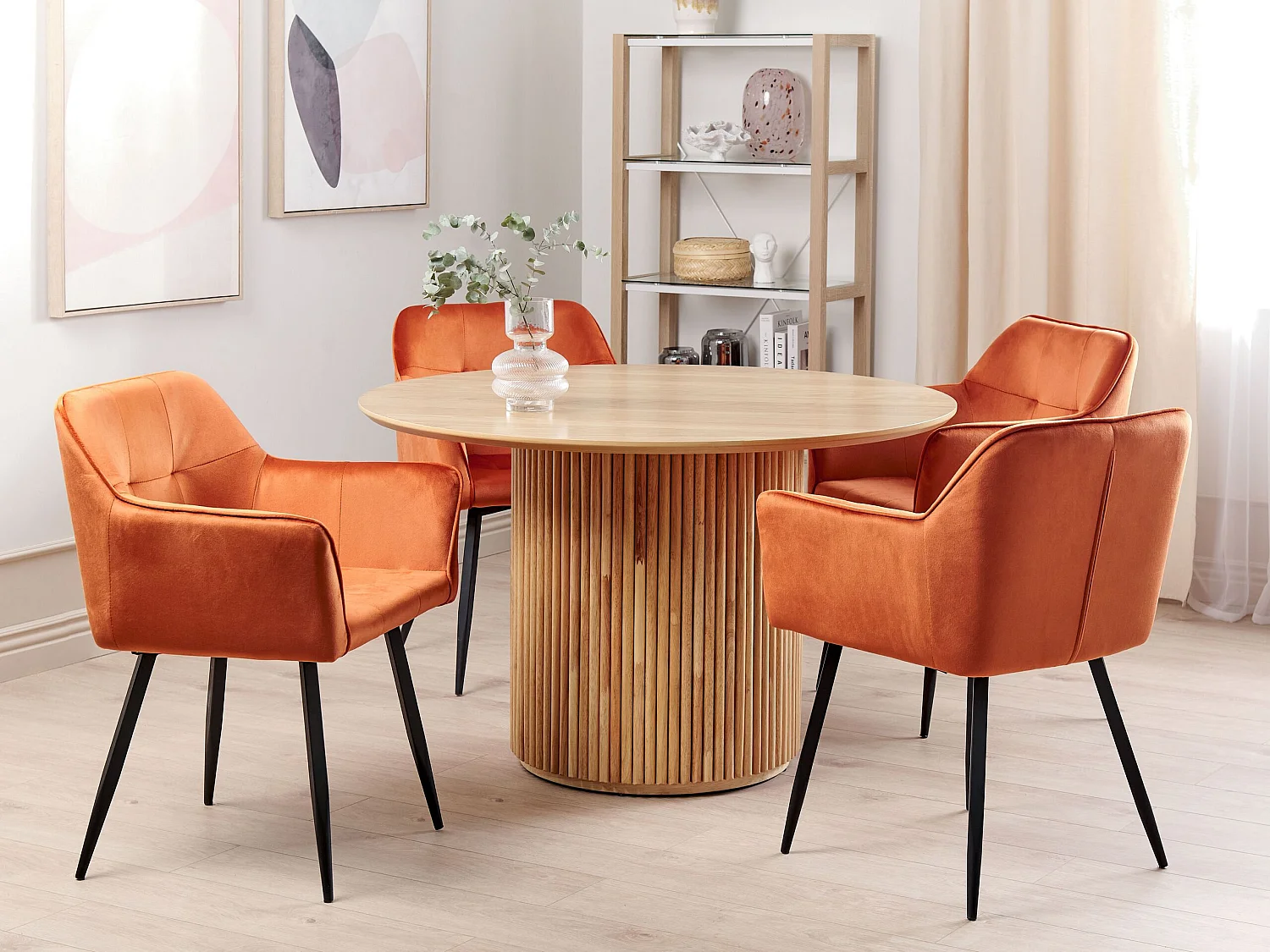 Lot de 2 chaises de salle à manger JASMIN Velours Orange