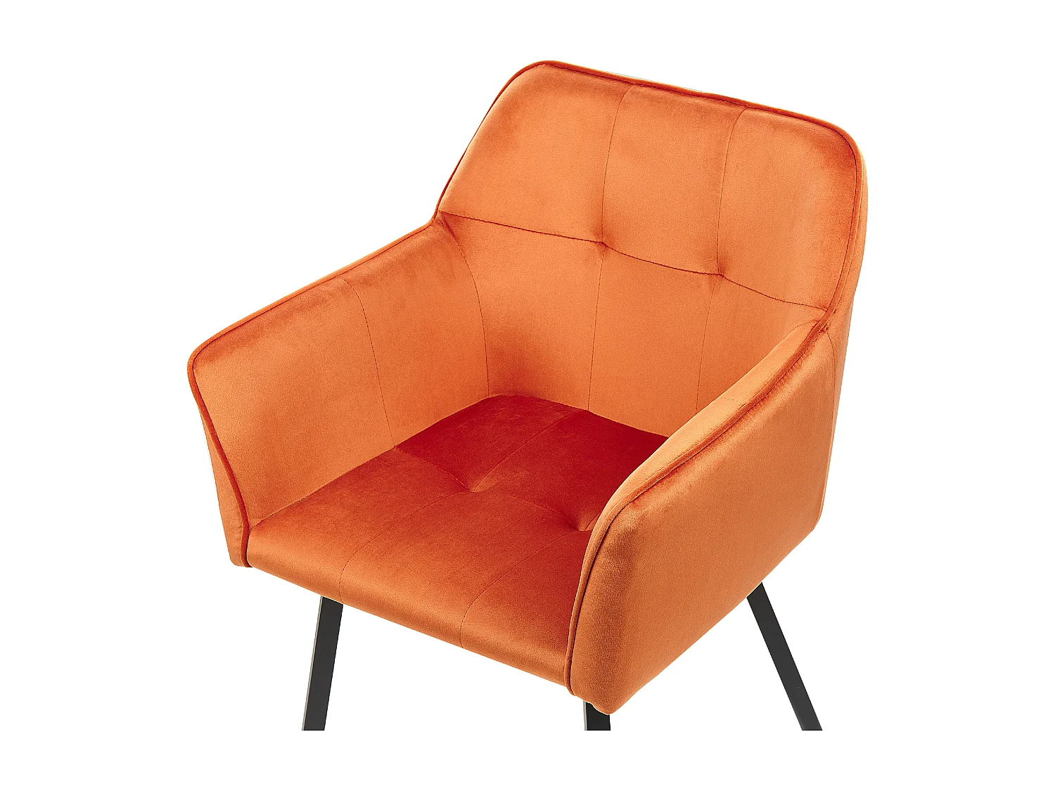 Lot de 2 chaises de salle à manger JASMIN Velours Orange