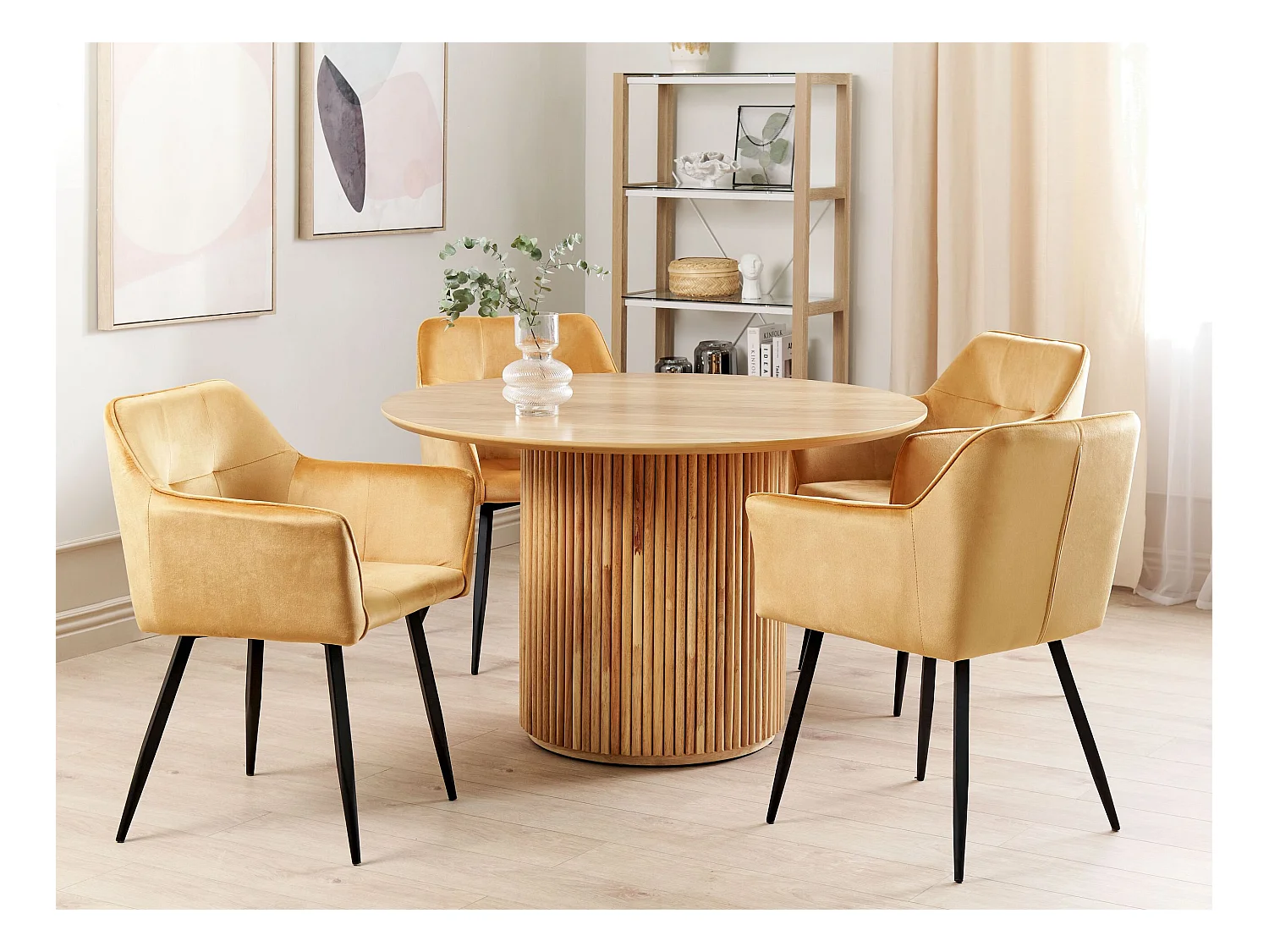 Lot de 2 chaises de salle à manger JASMIN Velours Moutarde