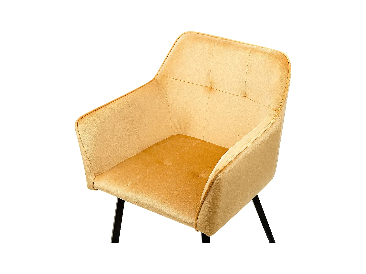 Lot de 2 chaises de salle à manger JASMIN Velours Moutarde