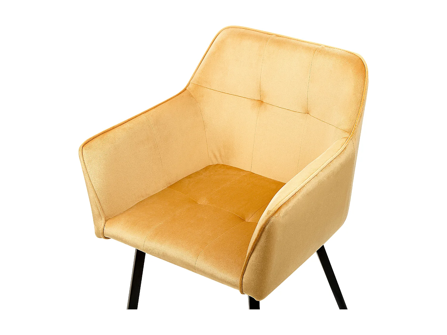 Lot de 2 chaises de salle à manger JASMIN Velours Moutarde