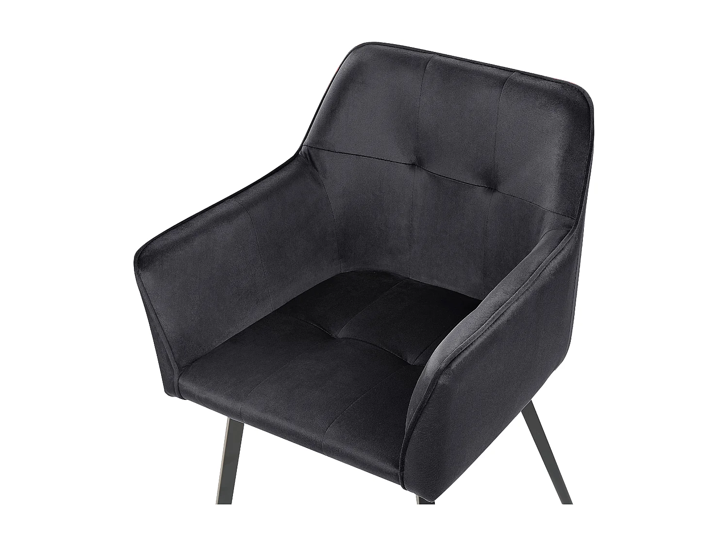 Set van 2 eetkamerstoelen JASMIN Fluweel Zwart