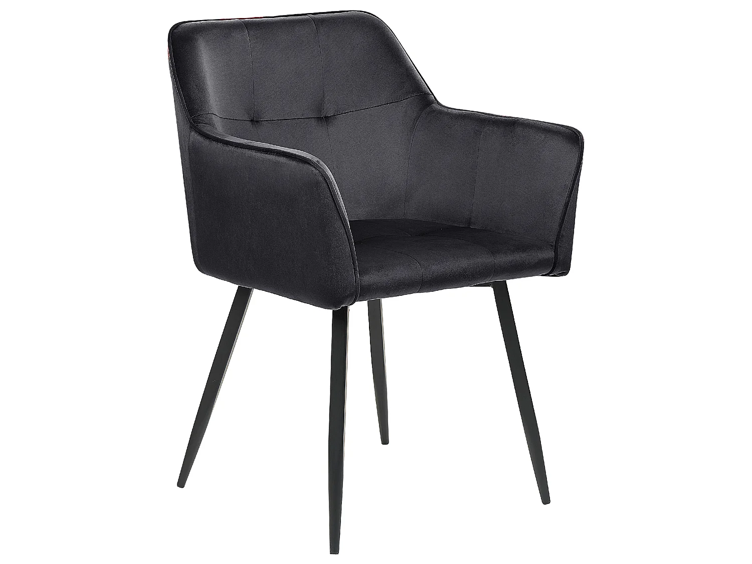 Set van 2 eetkamerstoelen JASMIN Fluweel Zwart