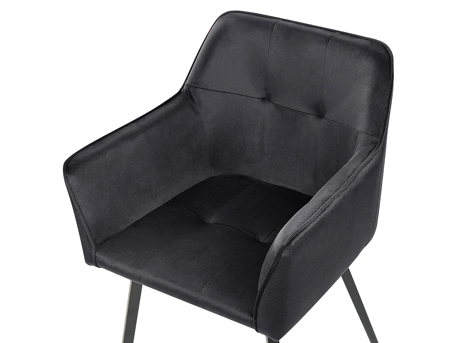 Set van 2 eetkamerstoelen JASMIN Fluweel Zwart