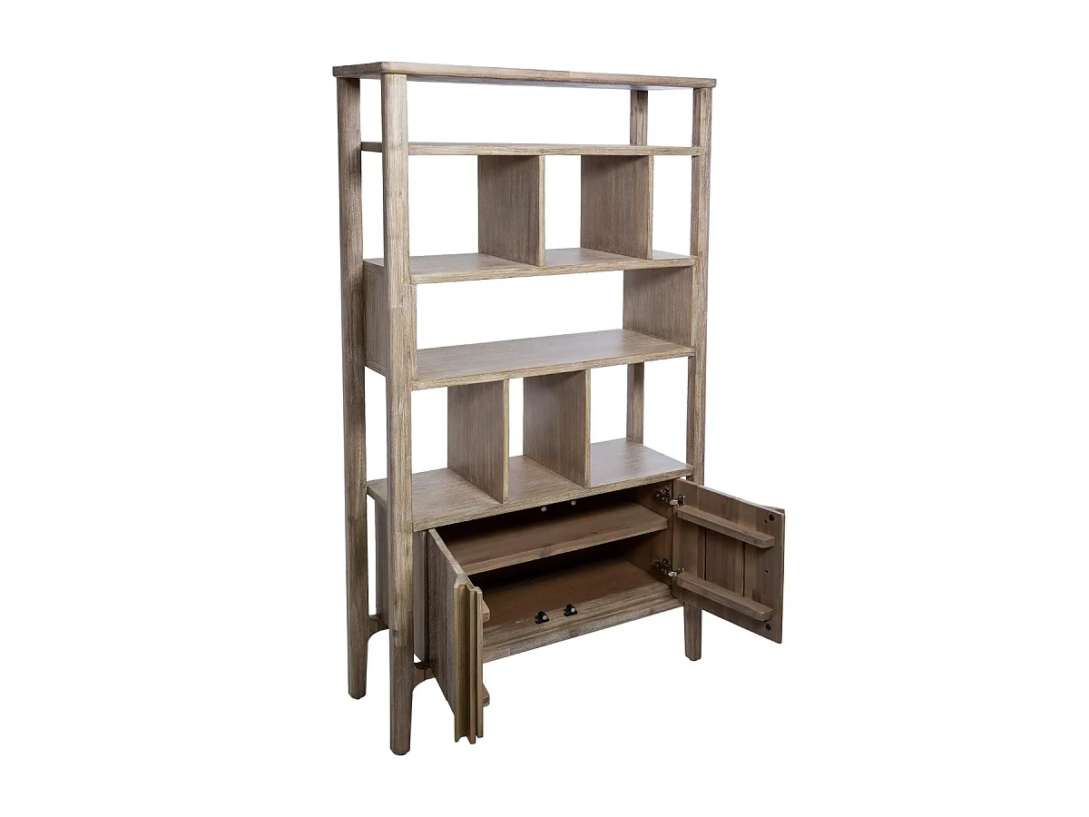 Étagère Bibliothèque 4 Niveaux "Banila" 180cm Naturel