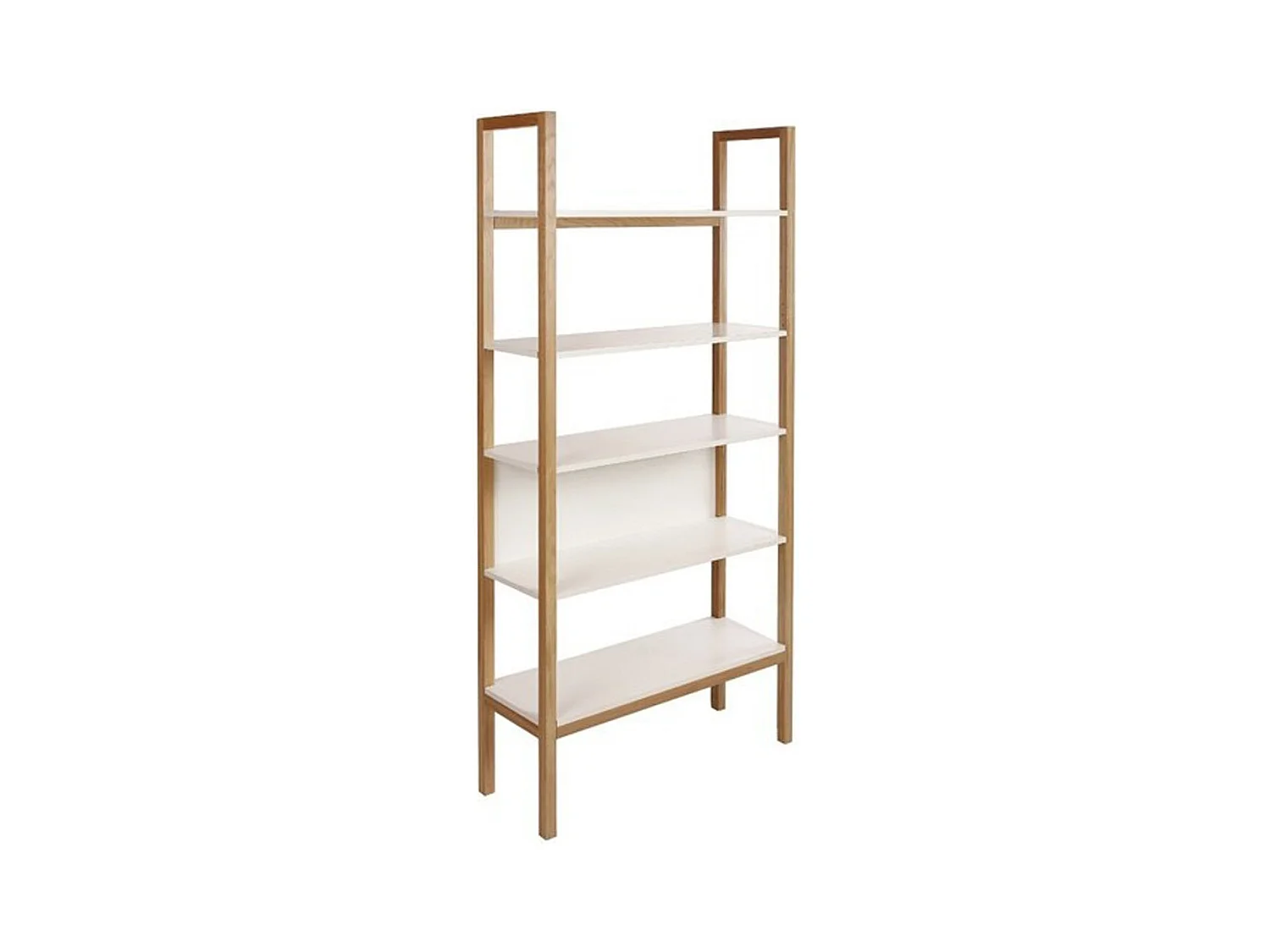 Bibliothèque 5 Niveaux "Farringdon" 185cm Chêne & Blanc