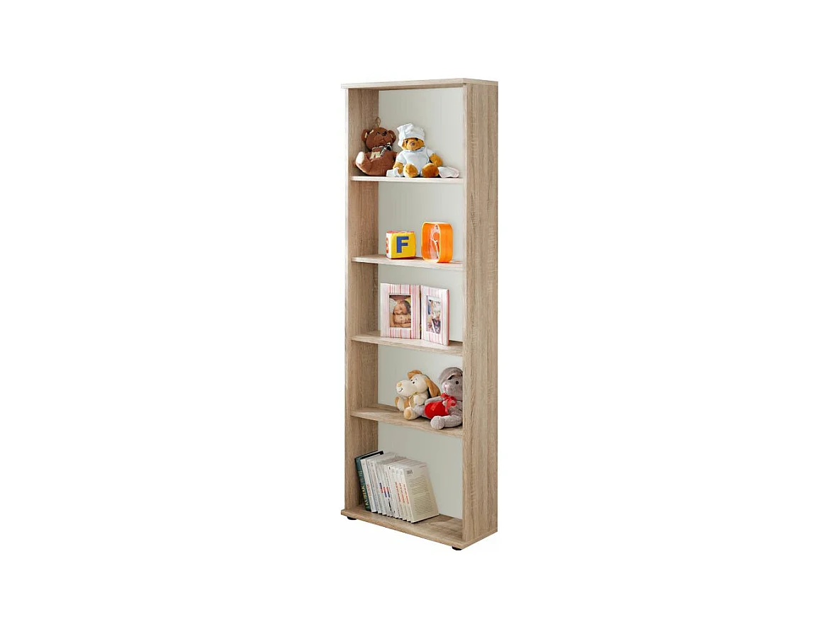 Bibliothèque 4 Niveaux "Dino" 175cm Chêne & Blanc