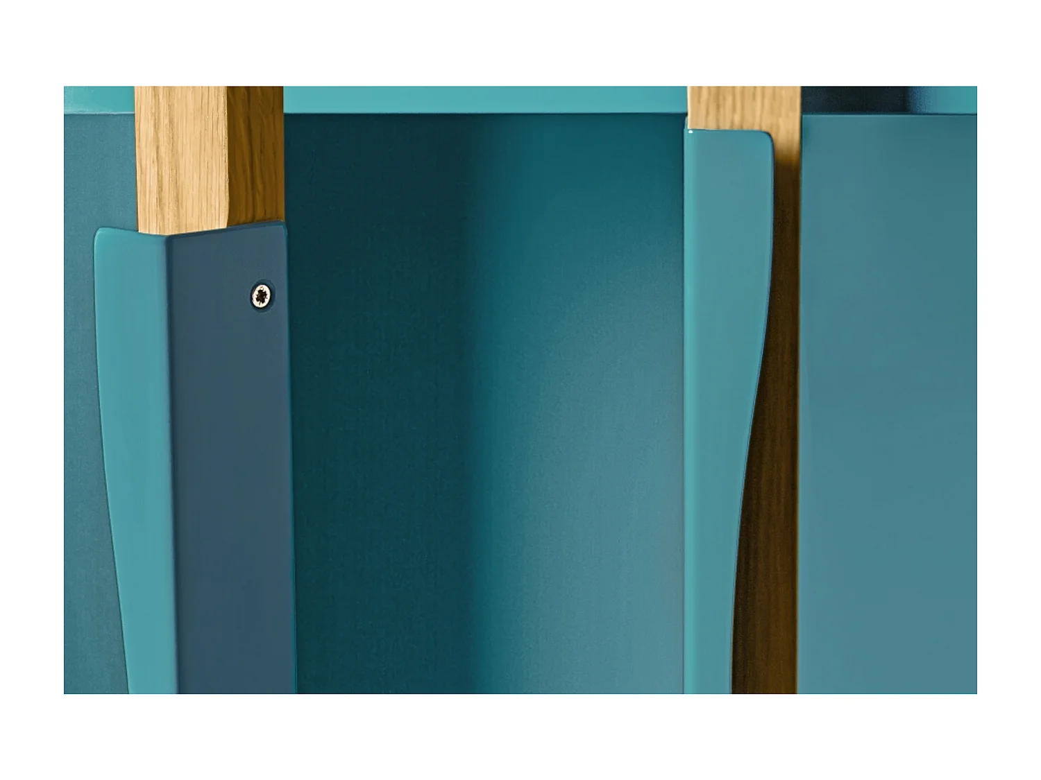 Bibliothèque Vitrine "Avon" 165cm Chêne & Bleu