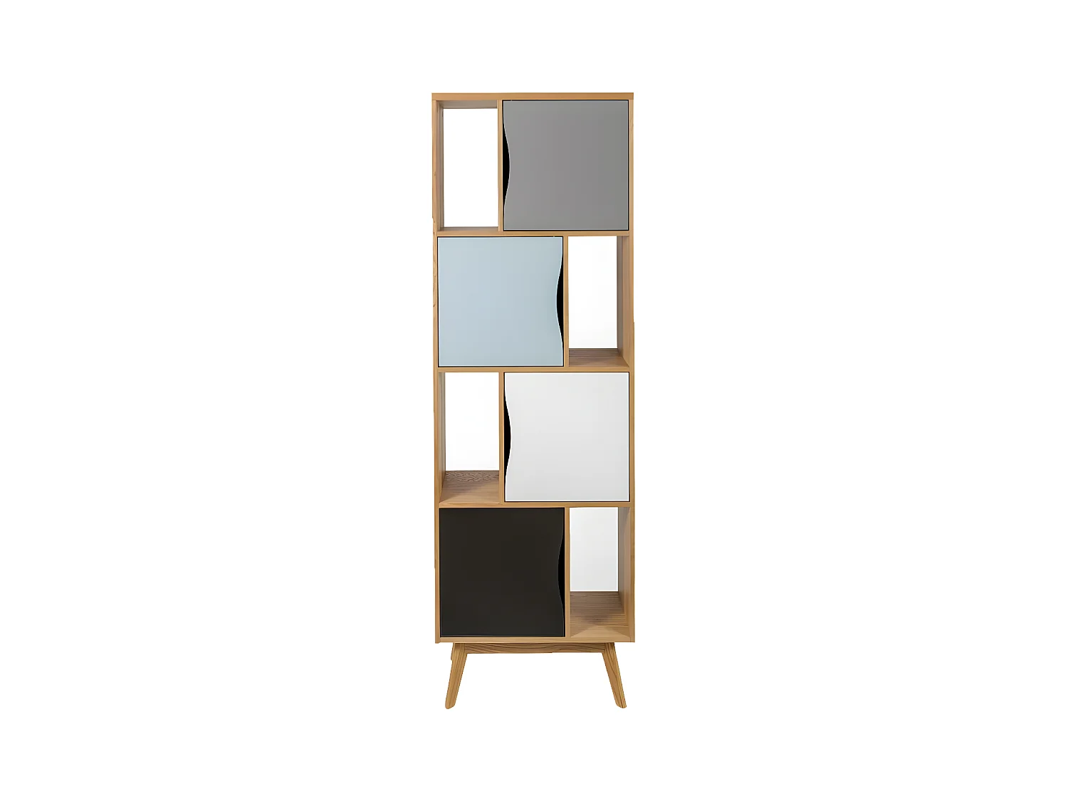 Bibliothèque Design "Avon" 191cm Chêne & Bleu