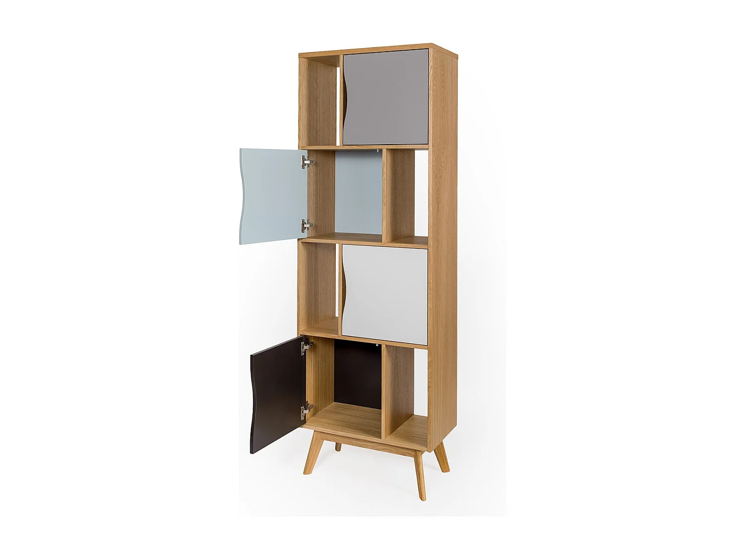 Bibliothèque Design "Avon" 191cm Chêne & Bleu