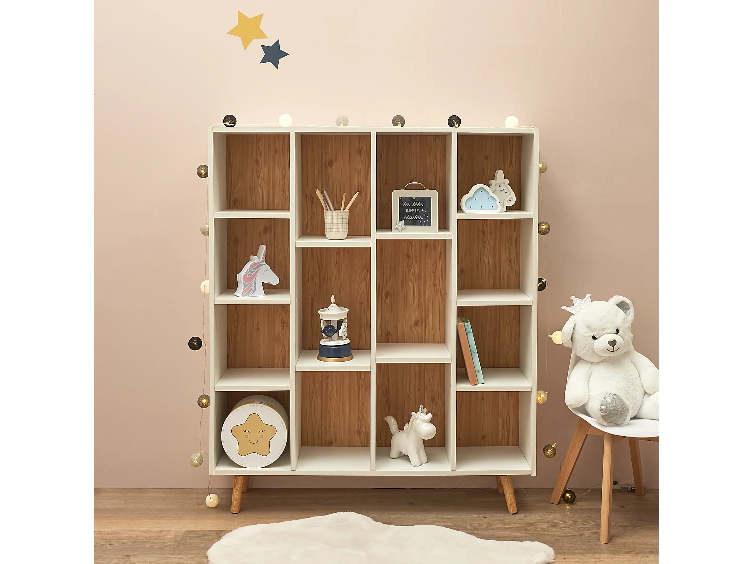 Bibliotheque Suzanne Xl Blanc, Beige