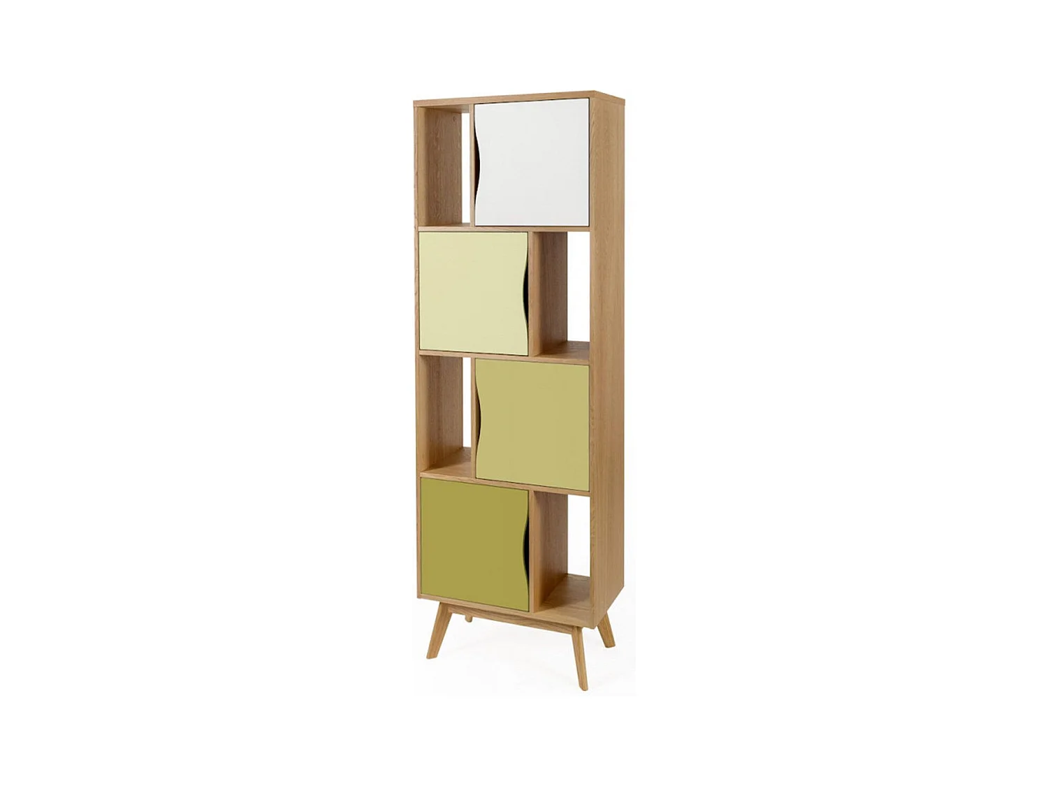 Bibliothèque Design "Avon" 191cm Chêne & Vert