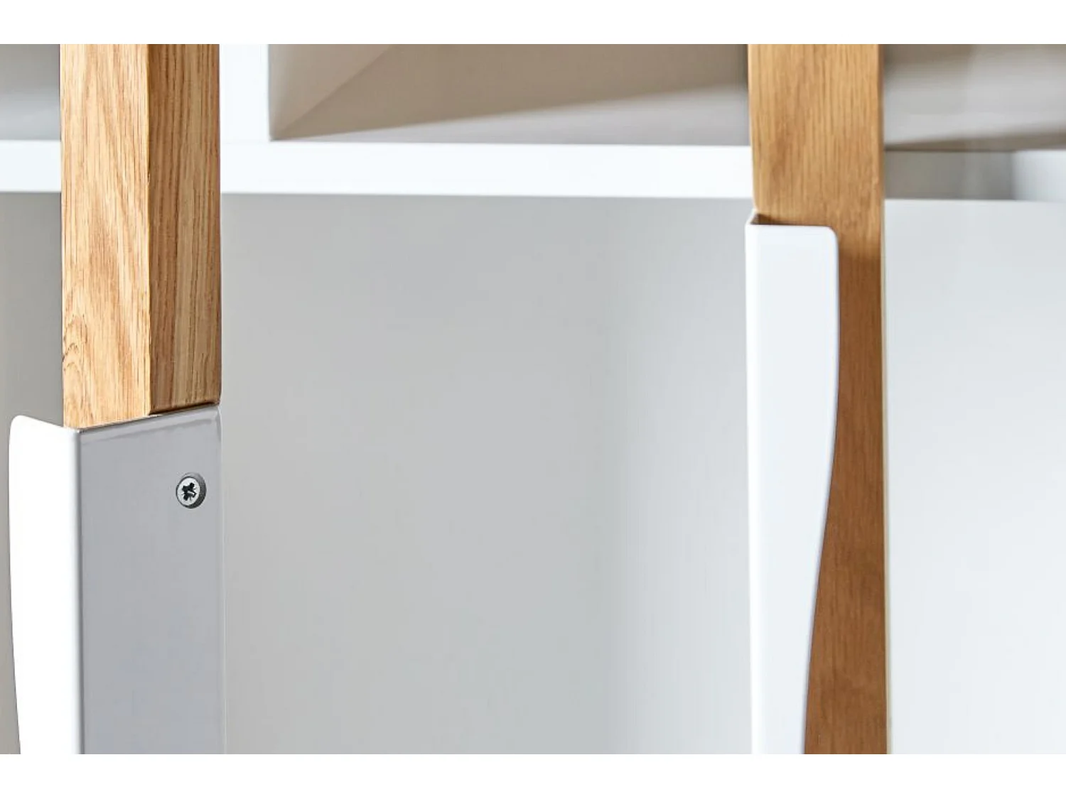 Bibliothèque Vitrine "Avon" 165cm Chêne & Blanc