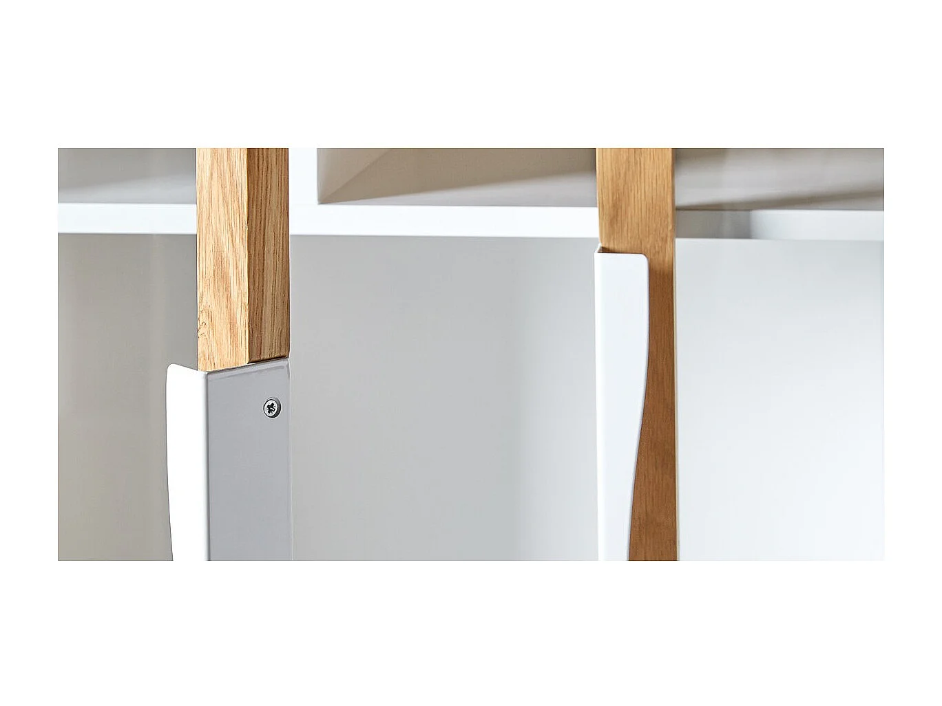 Bibliothèque Vitrine "Avon" 165cm Chêne & Blanc