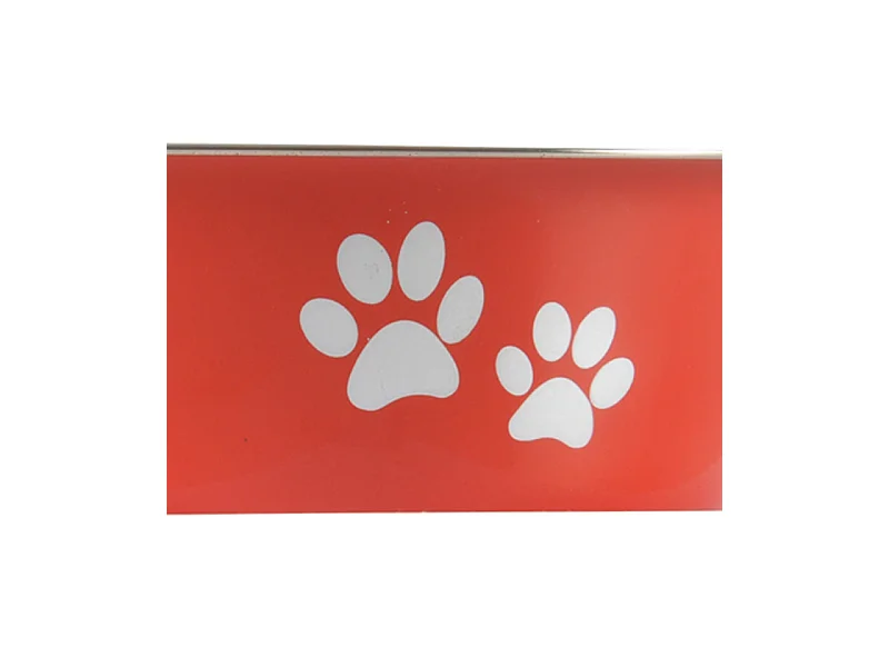 Gamelle pour Chien & Chat "Motifs Pattes" 21cm Rouge