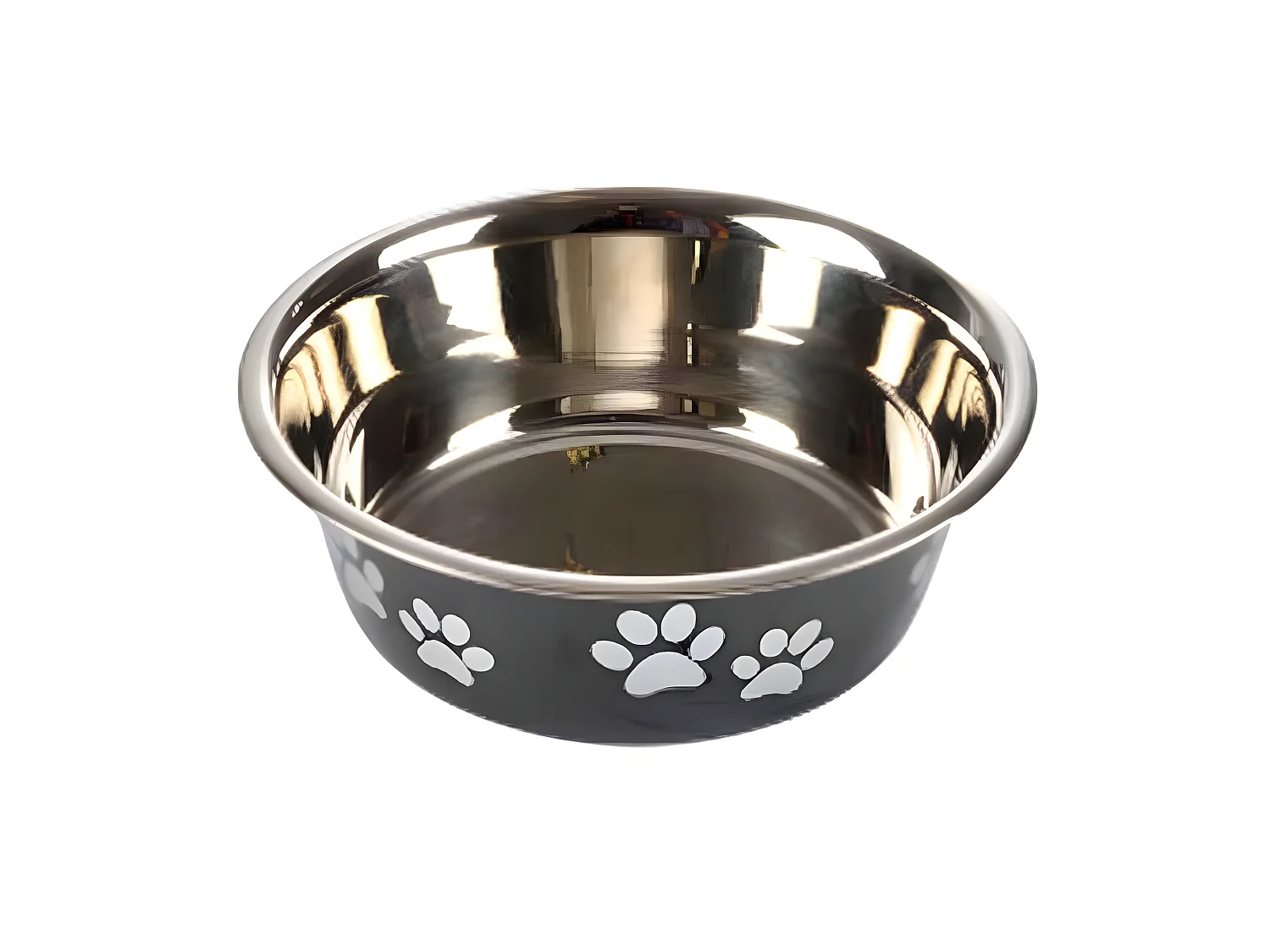 Gamelle pour Chien & Chat "Motifs Pattes" 17cm Noir