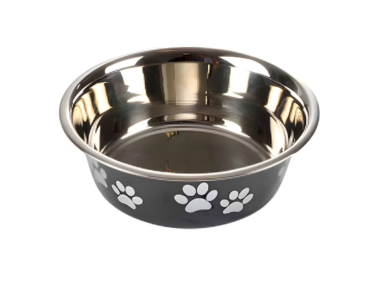 Gamelle pour Chien & Chat "Motifs Pattes" 17cm Noir