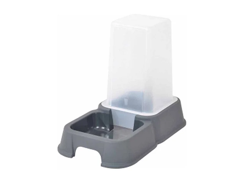 Distributeur d'Eau & Croquettes "Chat" 1,5l Gris