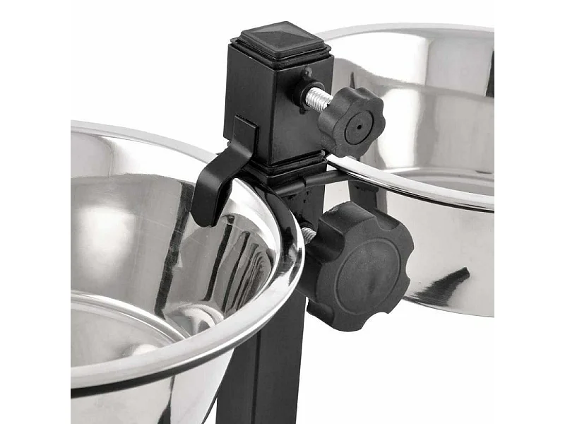 Lot de 2 Gamelles pour Chien "Réglable" 46cm Argent