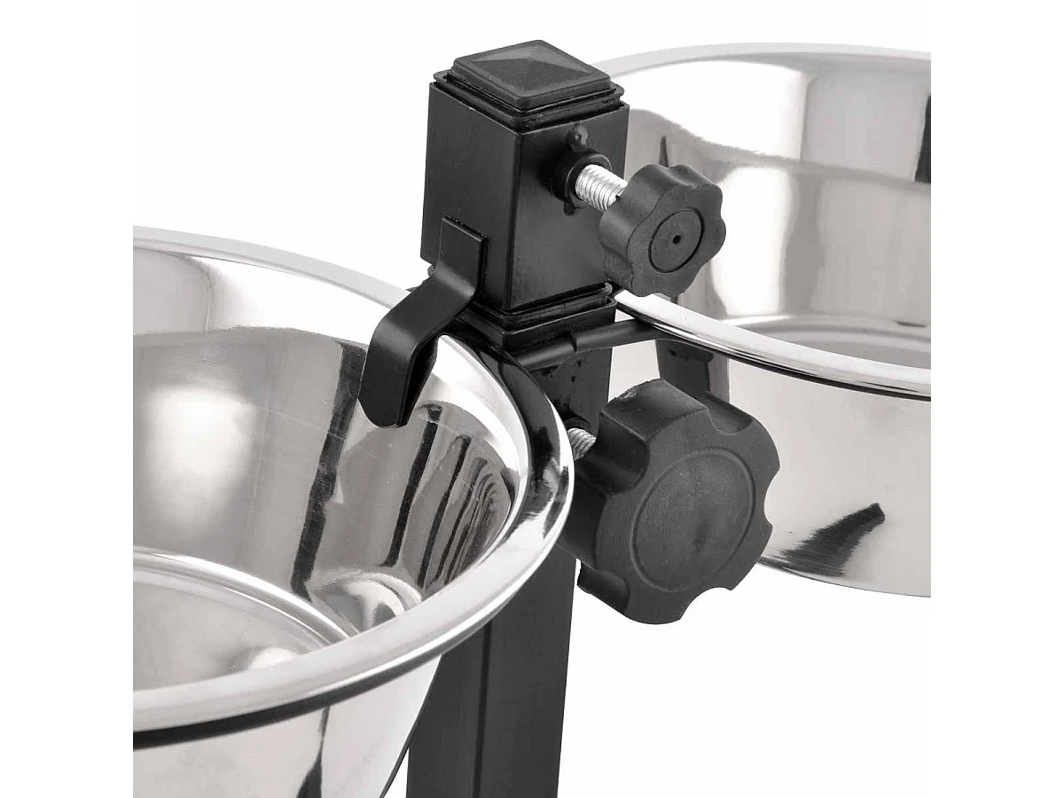 Lot de 2 Gamelles pour Chien "Réglable" 46cm Argent