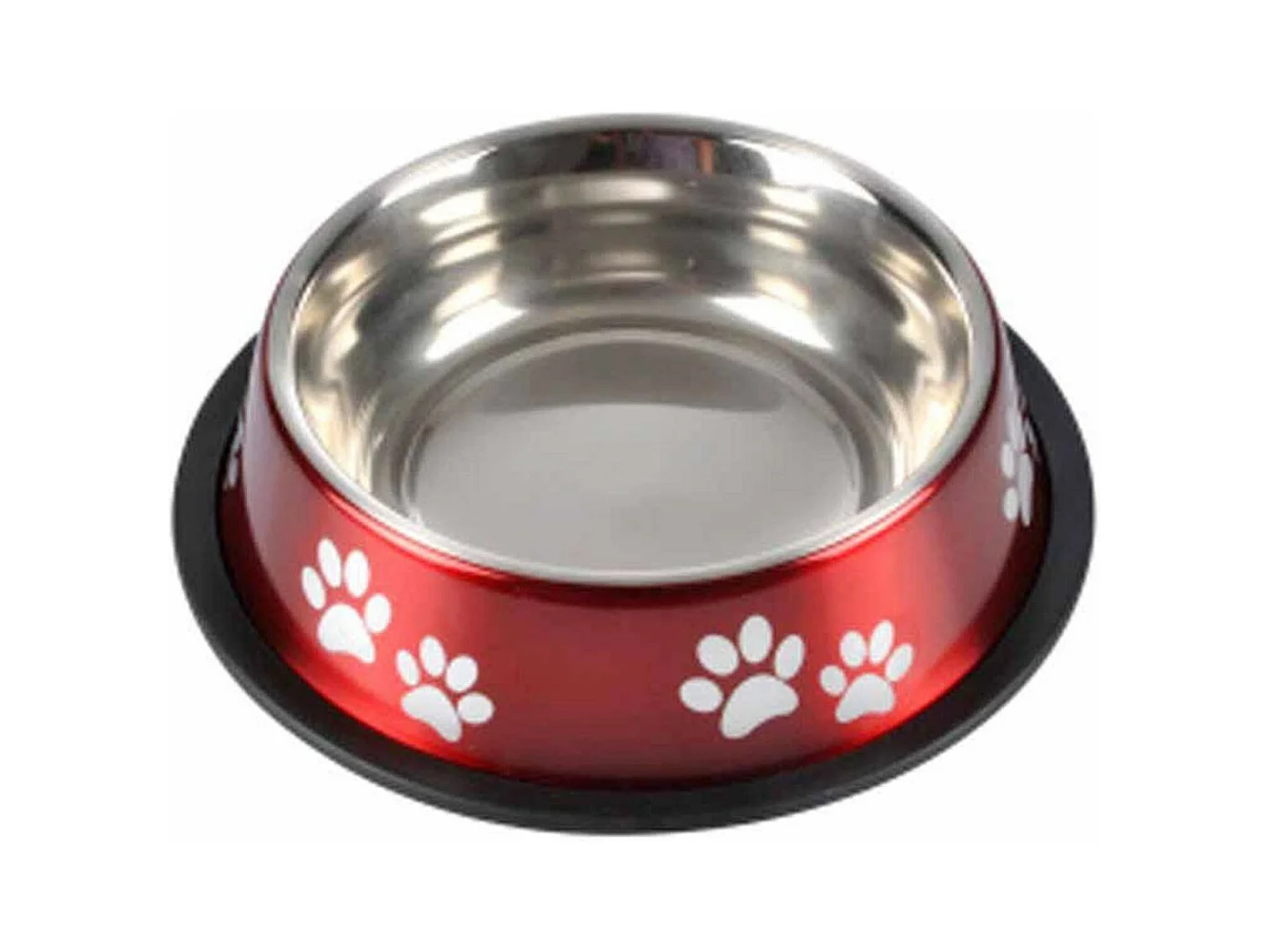 Gamelle Antidérapante Chien & Chat "Pattes" 21cm Rouge