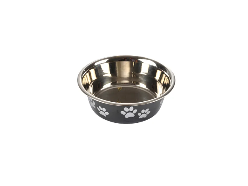 Gamelle pour Chien & Chat "Motifs Pattes" 21cm Noir