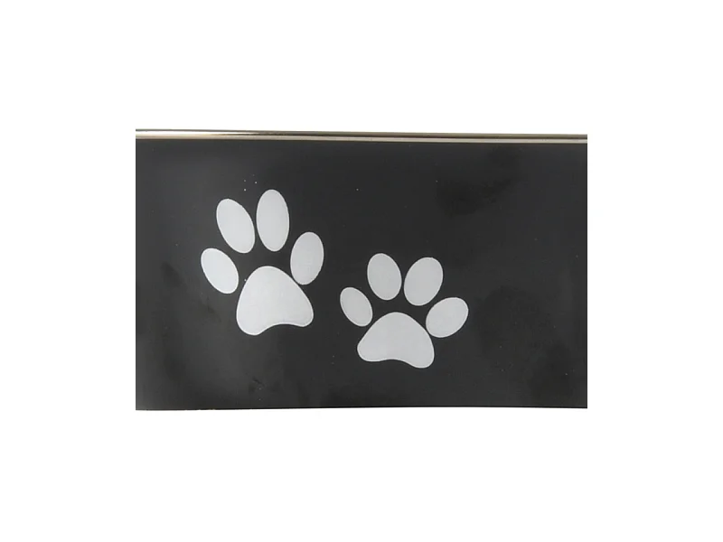 Gamelle pour Chien & Chat "Motifs Pattes" 21cm Noir