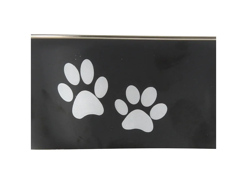 Gamelle pour Chien & Chat "Motifs Pattes" 21cm Noir