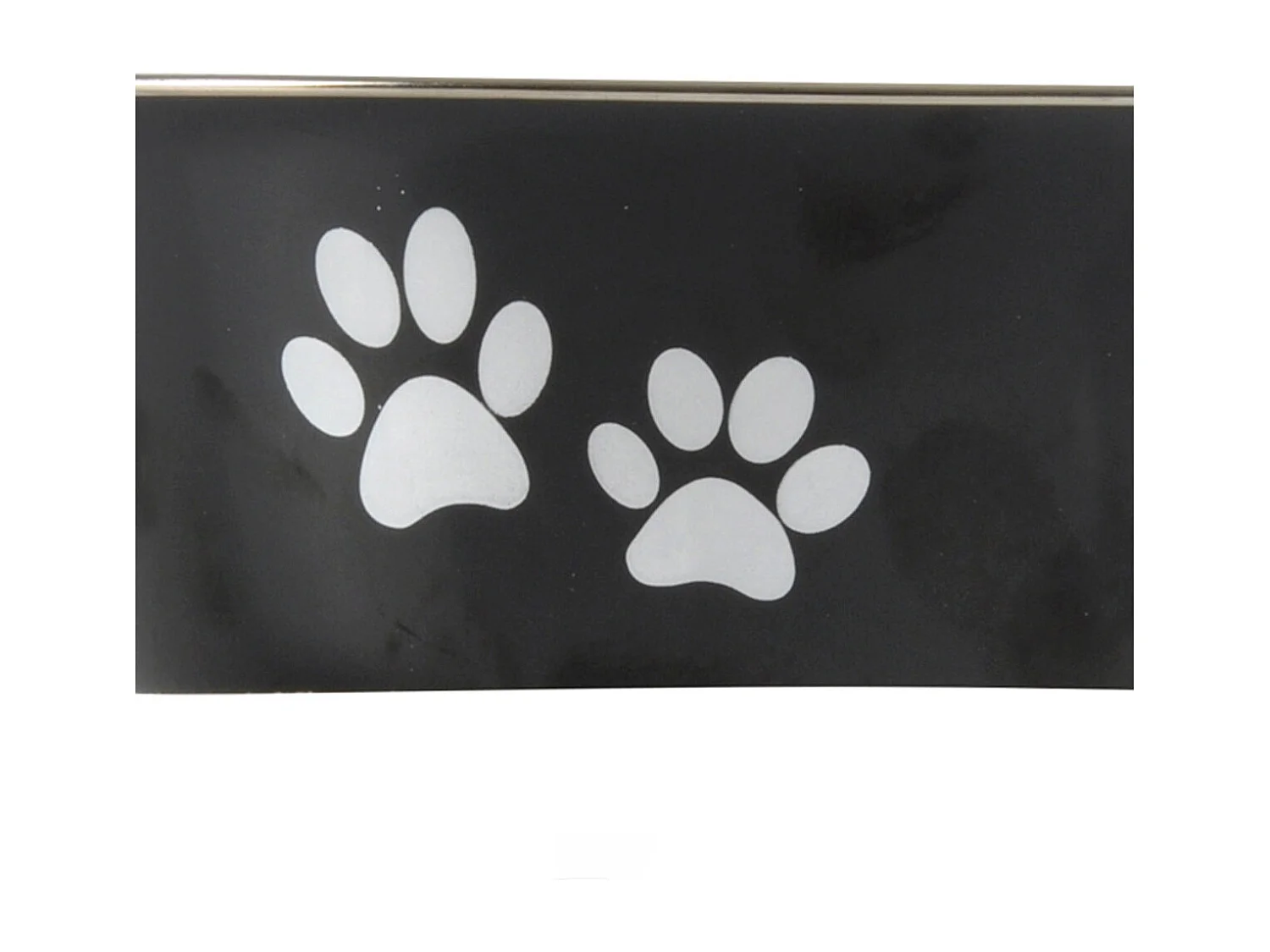 Gamelle pour Chien & Chat "Motifs Pattes" 21cm Noir