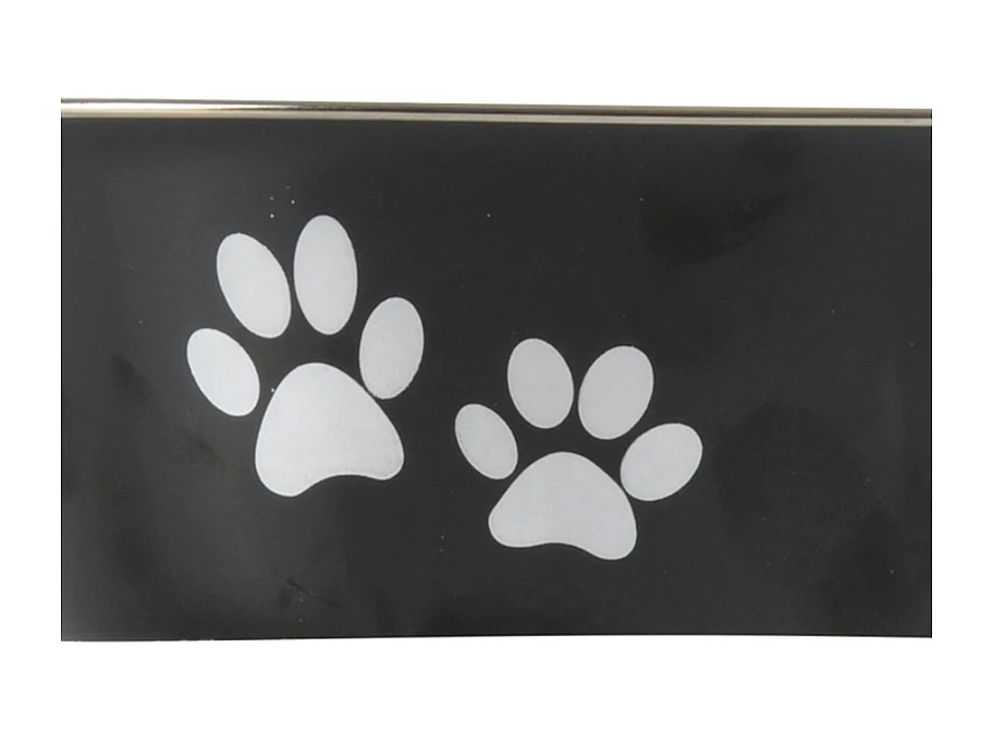 Gamelle pour Chien & Chat "Motifs Pattes" 21cm Noir