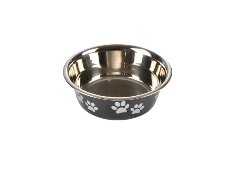 Gamelle pour Chien & Chat "Motifs Pattes" 21cm Noir