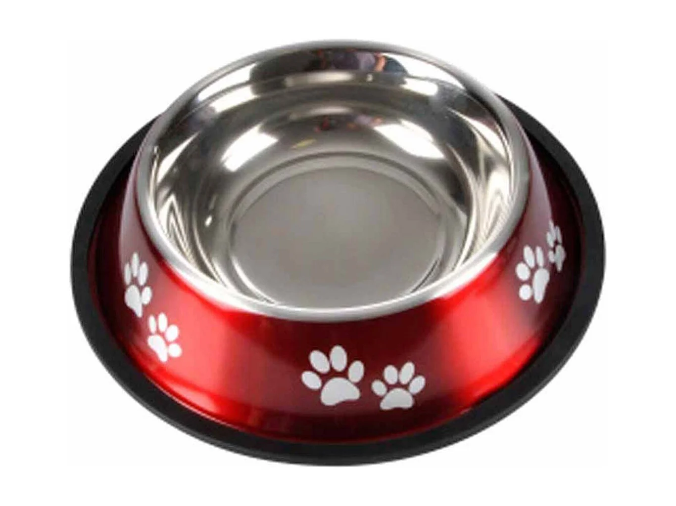 Gamelle Antidérapante Chien & Chat "Pattes" 25cm Rouge