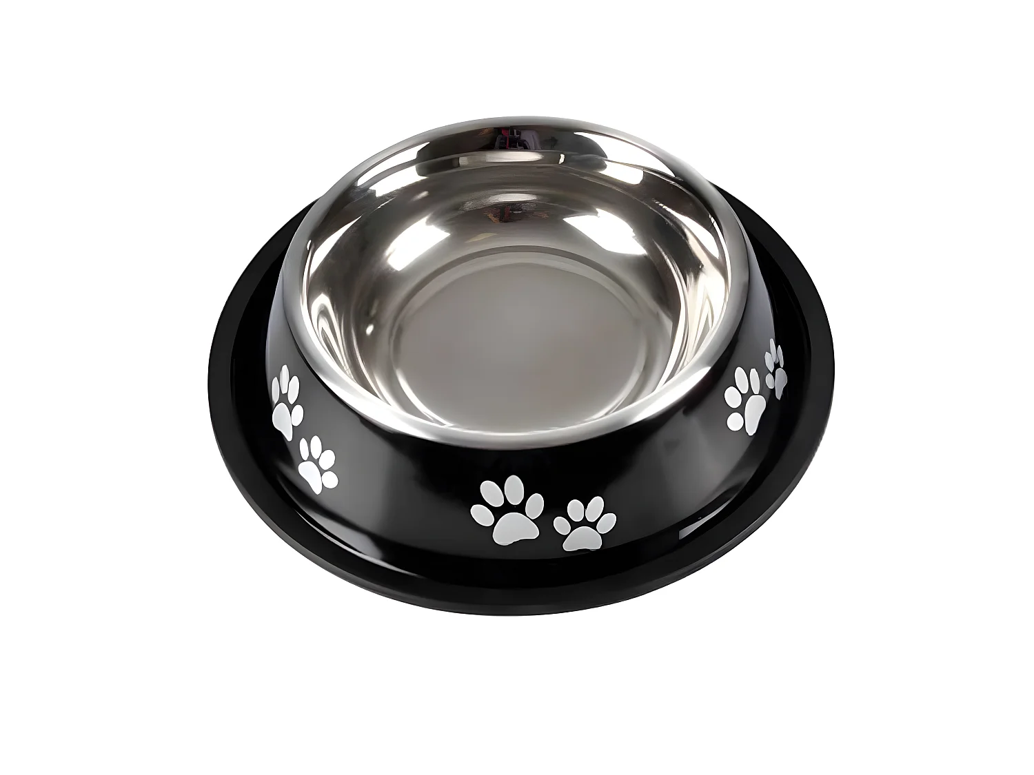 Gamelle Antidérapante Chien & Chat "Pattes" 25cm Noir