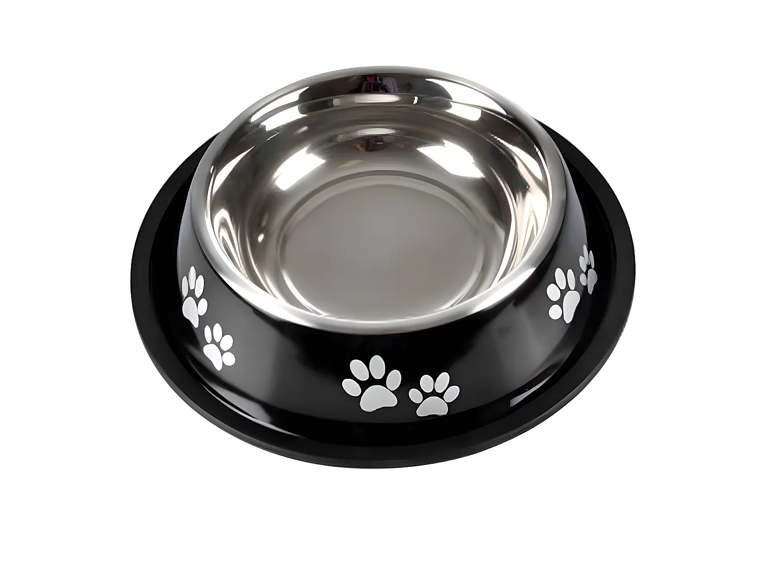 Gamelle Antidérapante Chien & Chat "Pattes" 25cm Noir