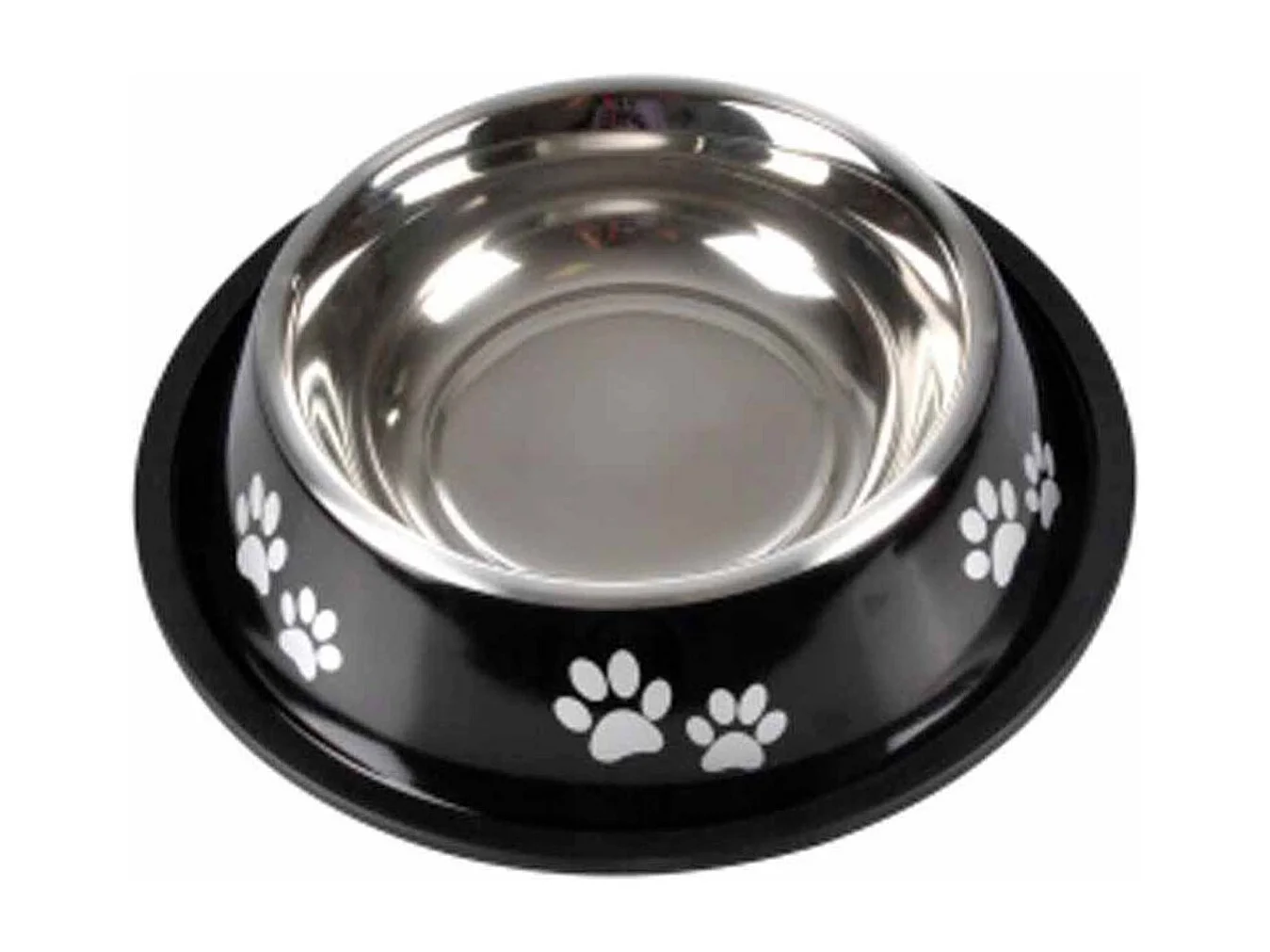 Gamelle Antidérapante Chien & Chat "Pattes" 25cm Noir